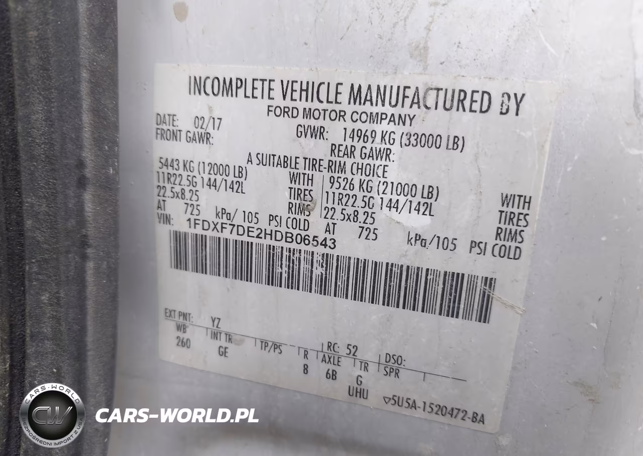 2017 Ford F-750 Diesel VIN:1FDXF7DE2HDB06543 - 8