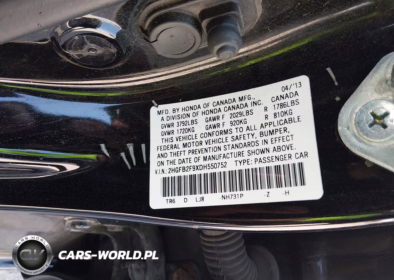 2013 Honda Civic Ex-L VIN:2HGFB2F9XDH550752 - 9