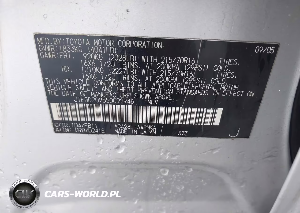 2005 Toyota Rav4 VIN:JTEGD20V550092946 - 9