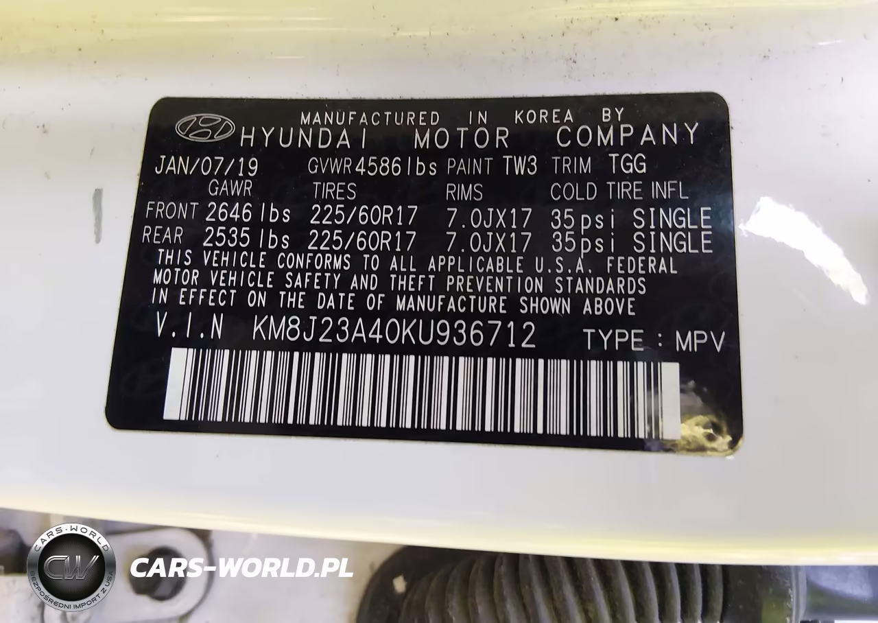 2019 Hyundai Tucson Se VIN:KM8J23A40KU936712 - 9
