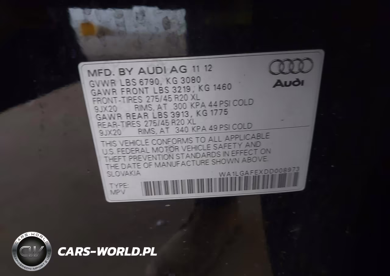 2013 Audi Q7 3.0T Premium VIN:WA1LGAFEXDD008973 - 9