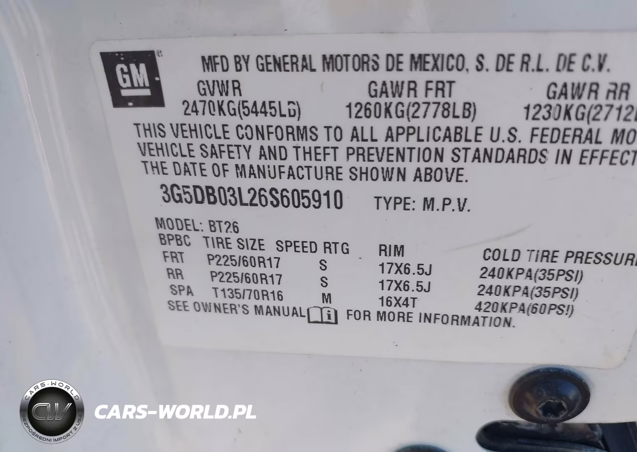 2006 Buick Rendezvous Cx VIN:3G5DB03L26S605910 - 9