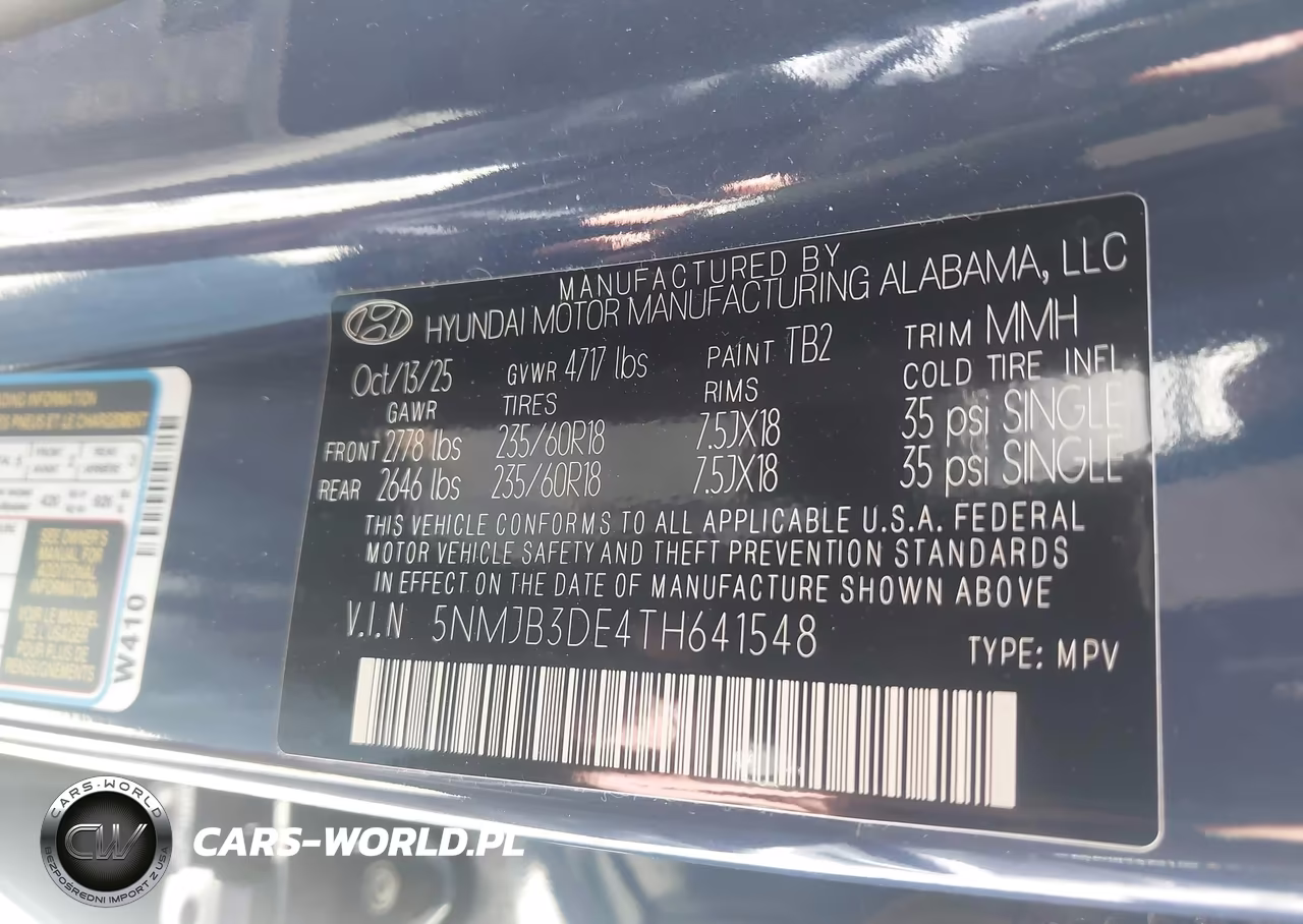 2026 Hyundai Tucson Sel VIN:5NMJB3DE4TH641548 - 9