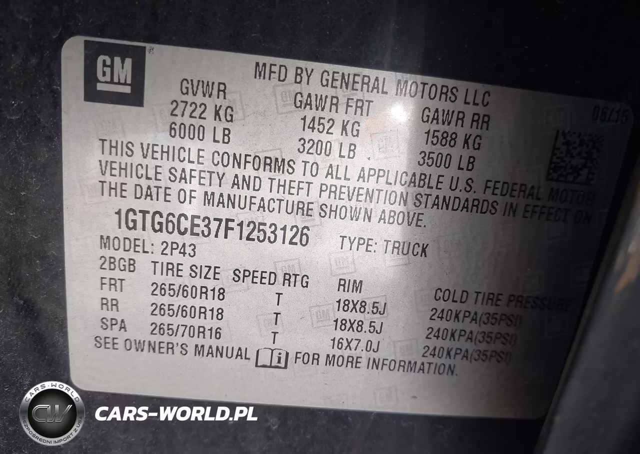 2015 GMC Canyon Slt VIN:1GTG6CE37F1253126 - 9