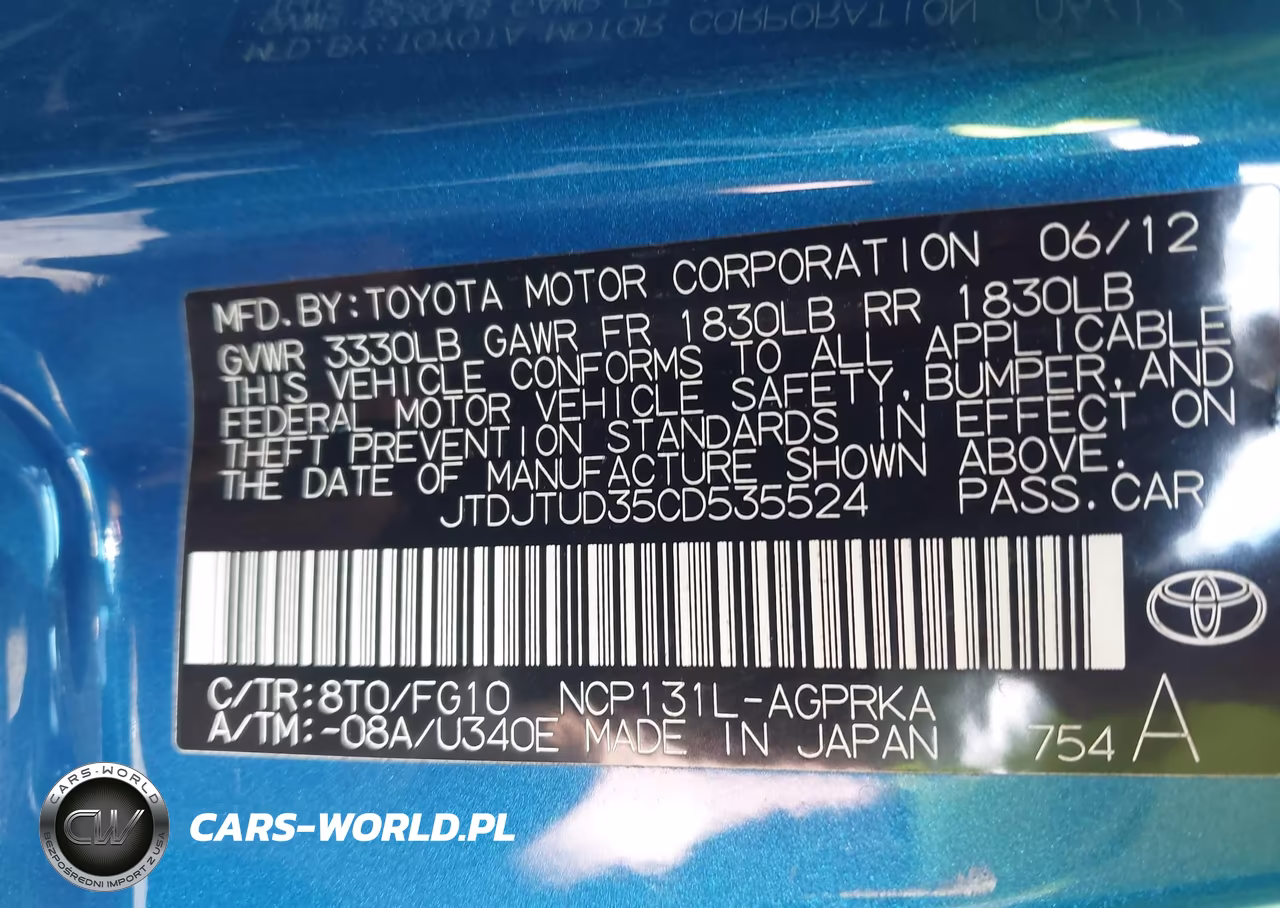 2012 Toyota Yaris L VIN:JTDJTUD35CD535524 - 9