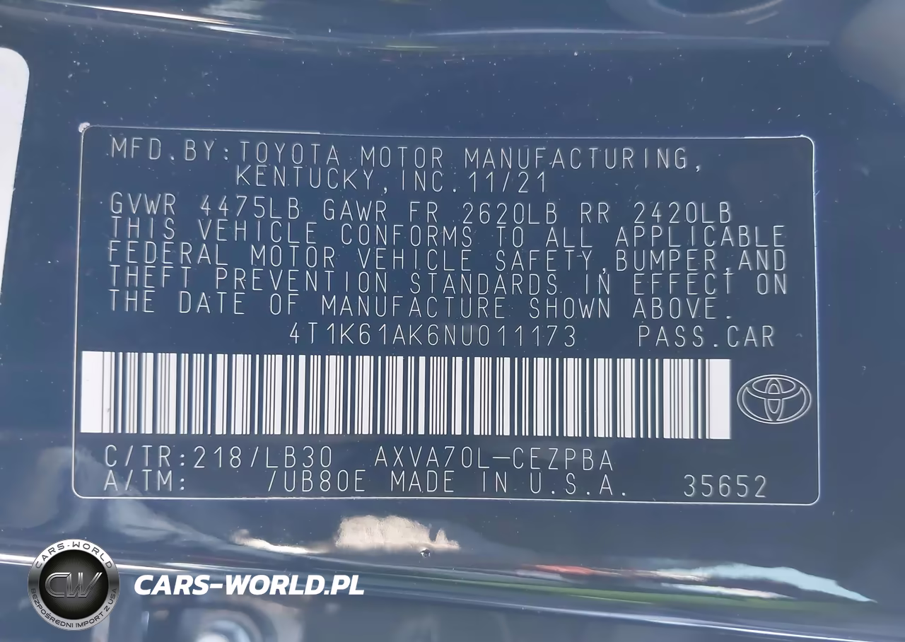 2022 Toyota Camry Xse VIN:4T1K61AK6NU011173 - 9