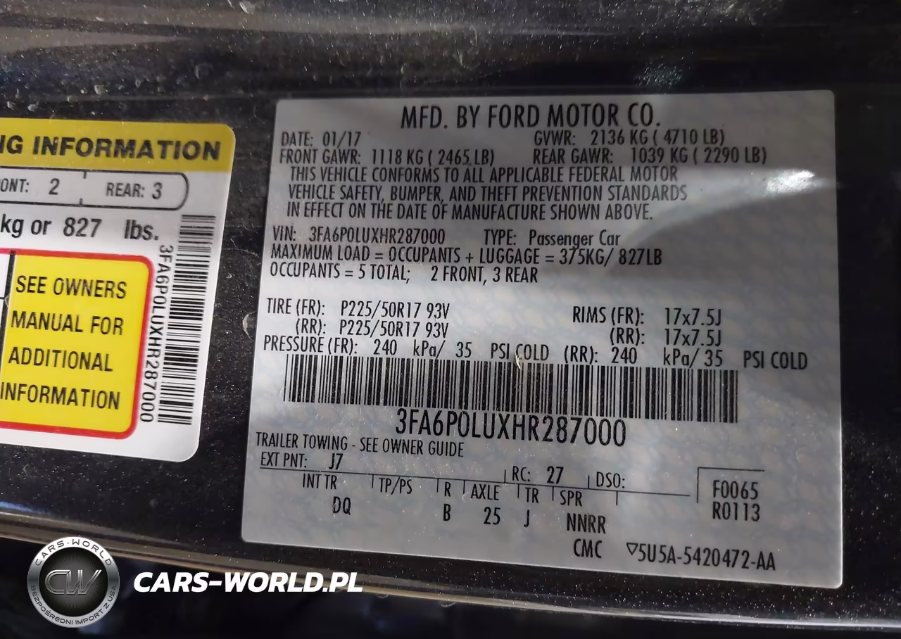 2017 Ford Fusion Hybrid Se VIN:3FA6P0LUXHR287000 - 9