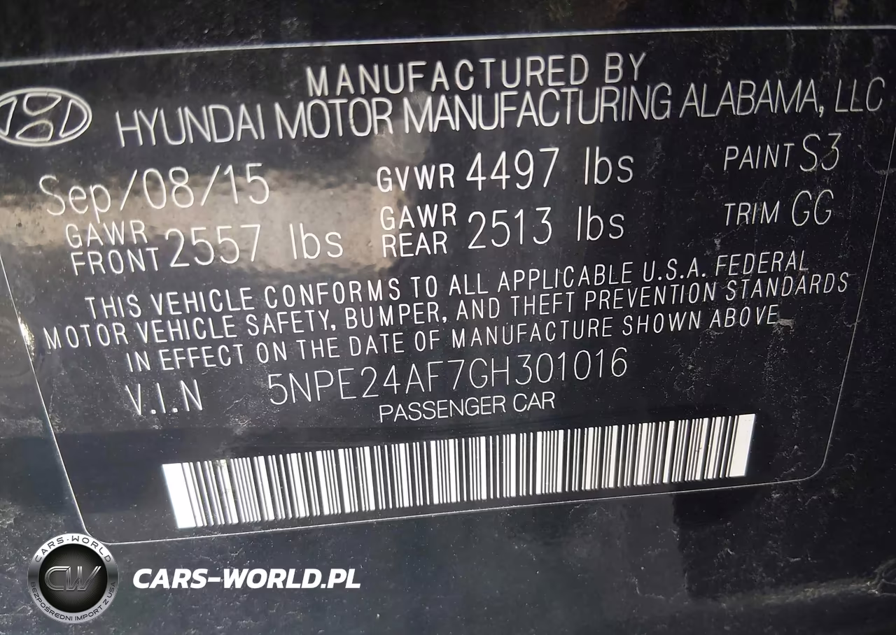 2016 Hyundai Sonata Se VIN:5NPE24AF7GH301016 - 9