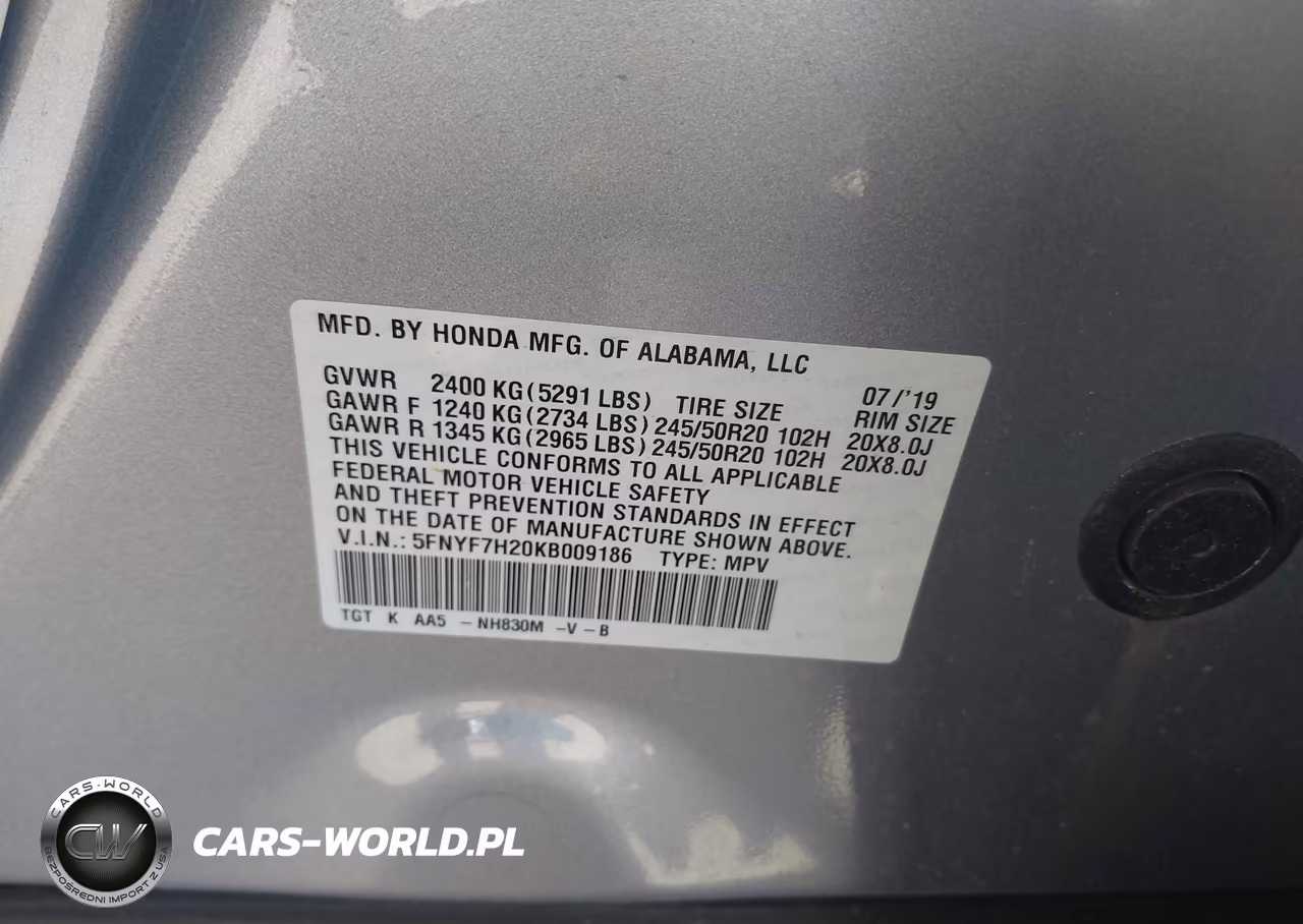 2019 Honda Passport Sport VIN:5FNYF7H20KB009186 - 9