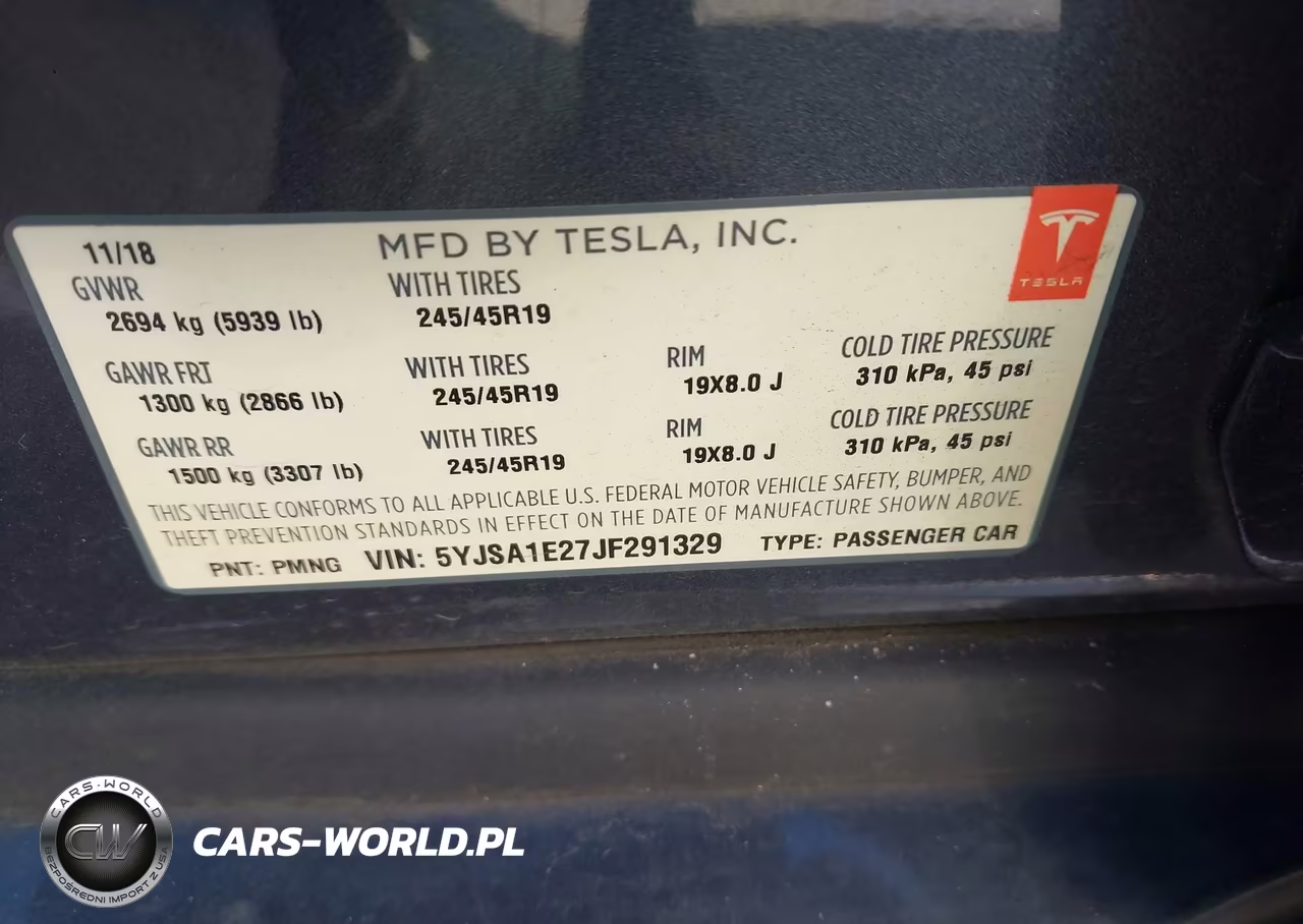 2018 Tesla Model S 100D-75D-P100D VIN:5YJSA1E27JF291329 - 9