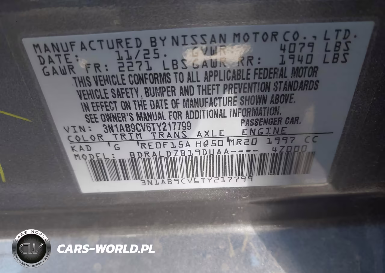 2026 Nissan Sentra Sv VIN:3N1AB9CV6TY217799 - 9