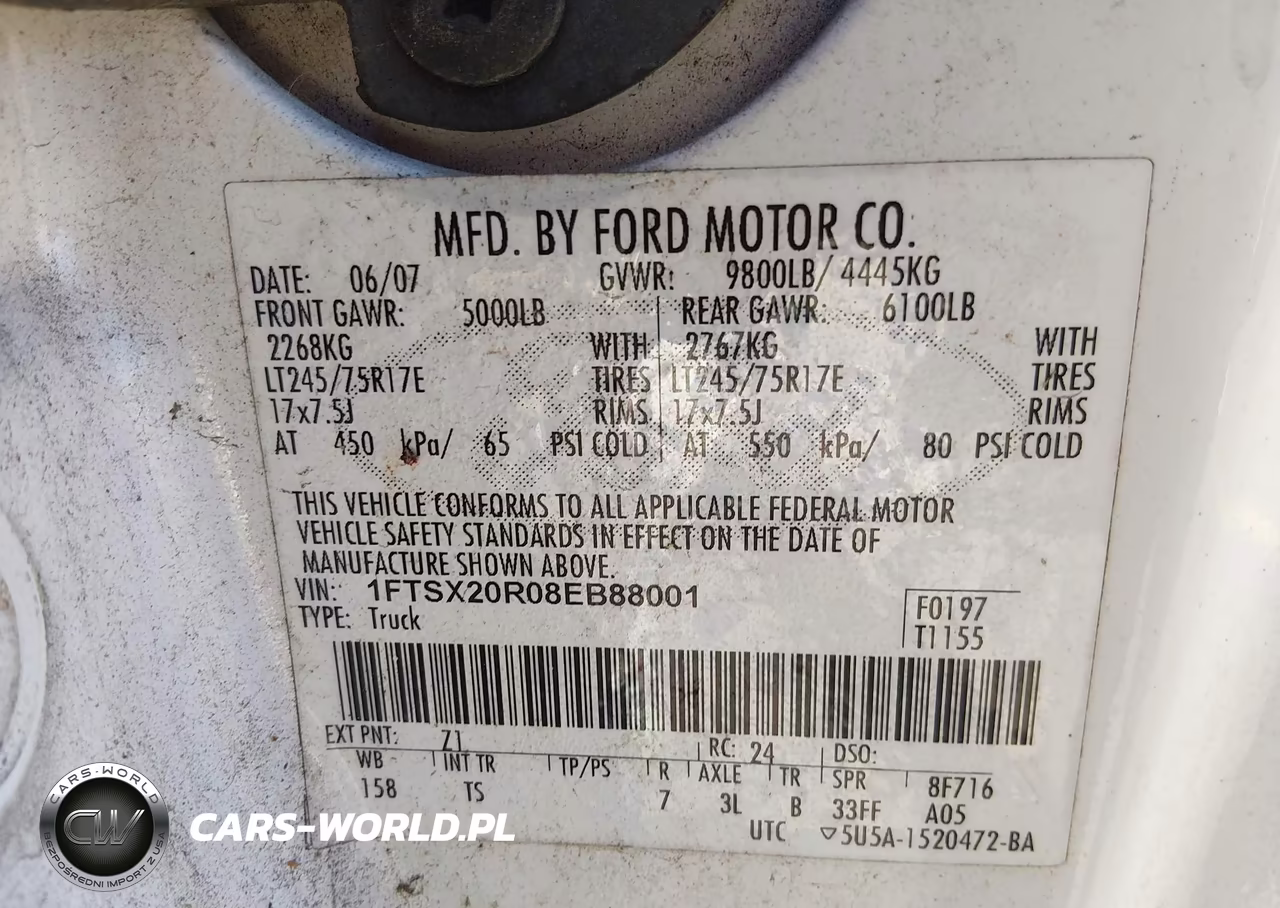 2008 Ford F-250 Lariat-Xl-Xlt VIN:1FTSX20R08EB88001 - 9