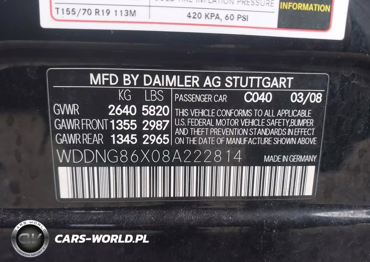 2008 Mercedes-Benz S 550 4Matic VIN:WDDNG86X08A222814 - 9