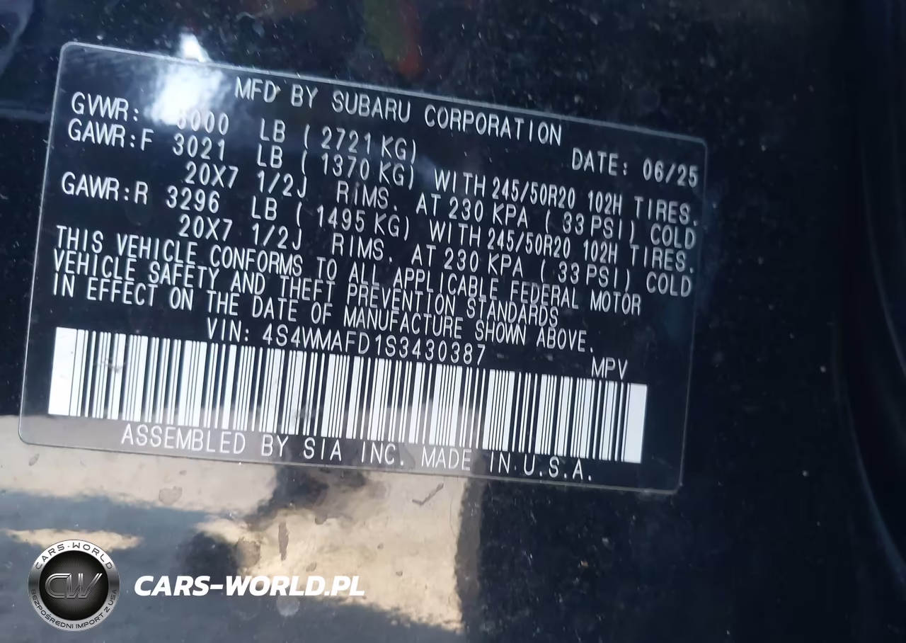 2025 Subaru Ascent Onyx Edition 7-Passenger VIN:4S4WMAFD1S3430387 - 9