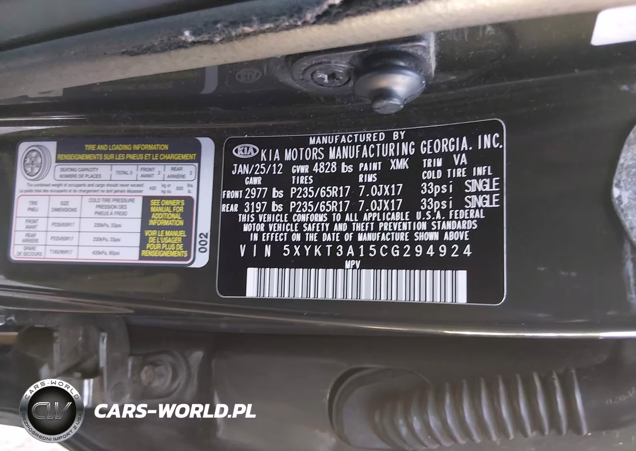 2012 Kia Sorento Lx VIN:5XYKT3A15CG294924 - 9
