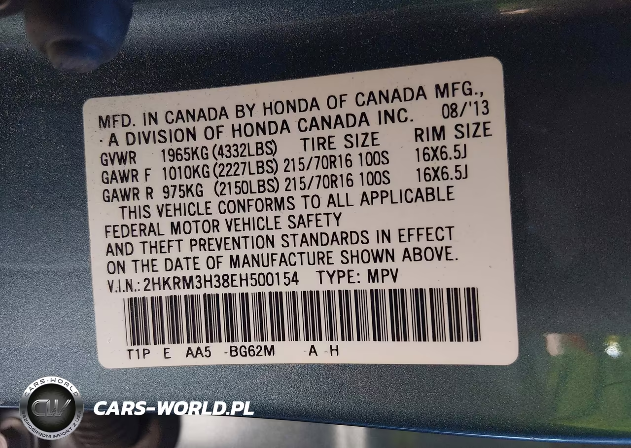 2014 Honda Cr-V Lx VIN:2HKRM3H38EH500154 - 9
