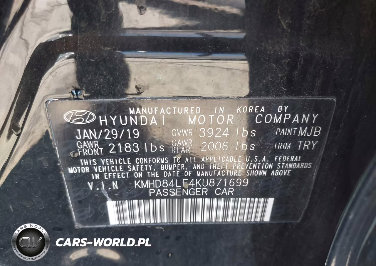 2019 Hyundai Elantra Sel VIN:KMHD84LF4KU871699 - 9