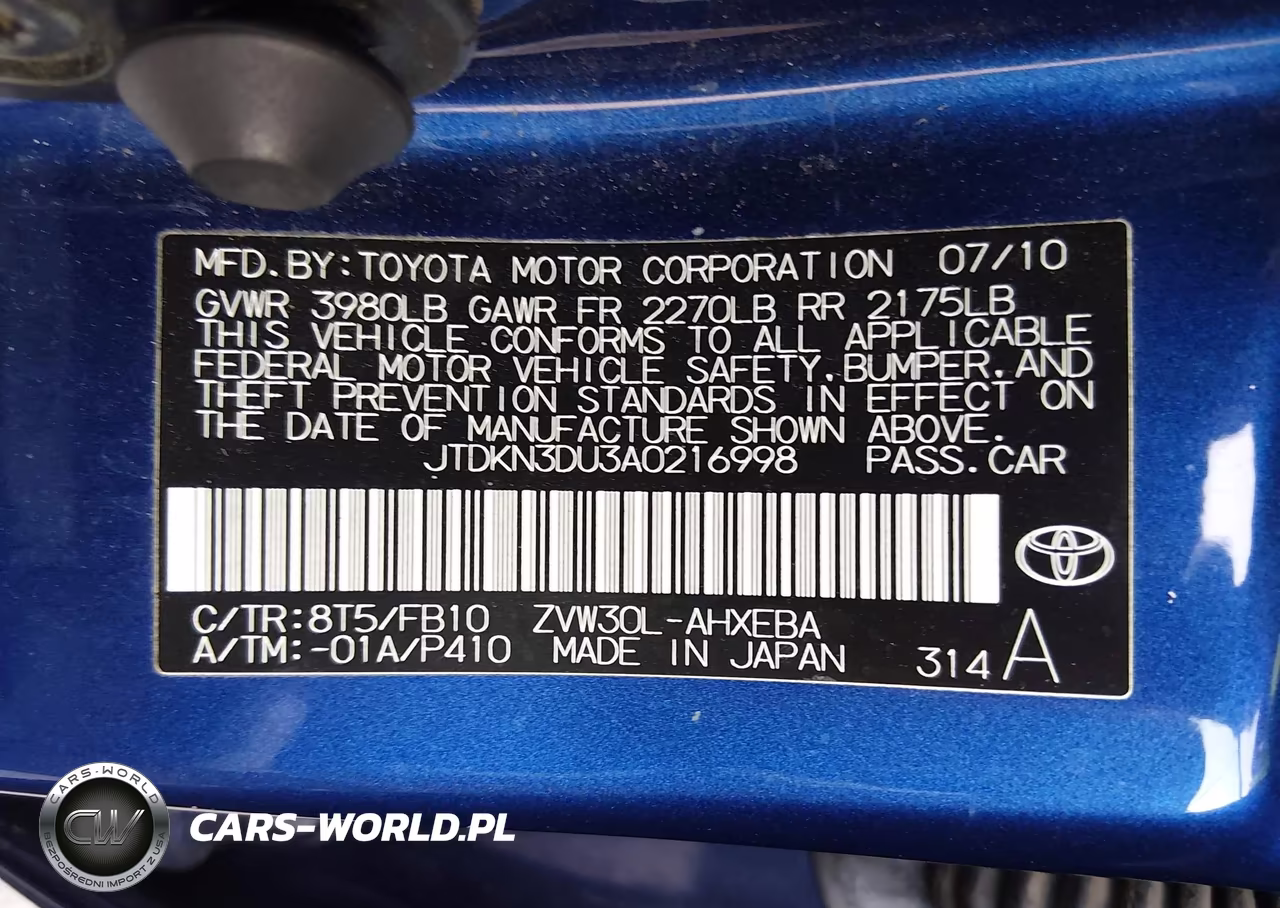 2010 Toyota Prius Iii VIN:JTDKN3DU3A0216998 - 9