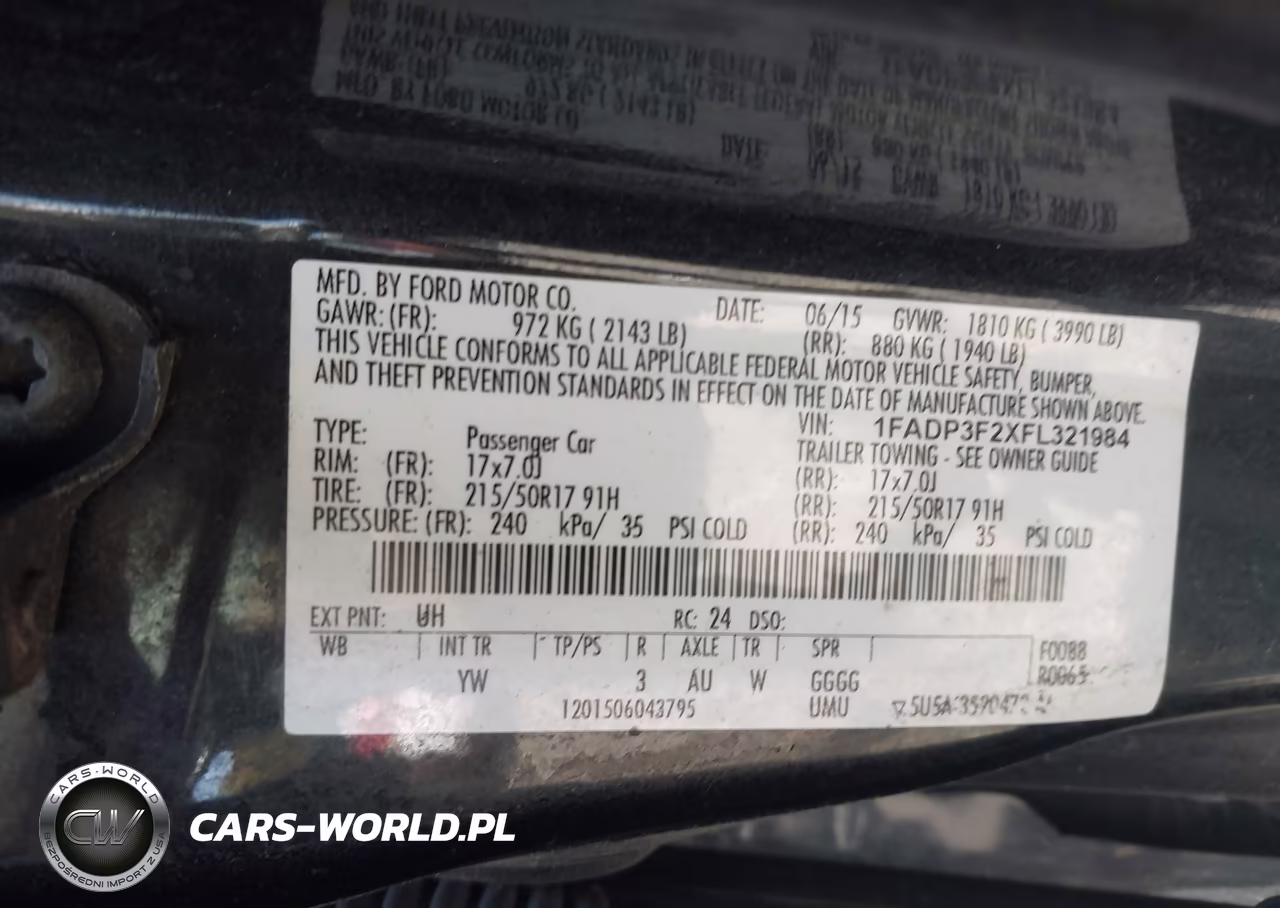 2015 Ford Focus Se VIN:1FADP3F2XFL321984 - 9