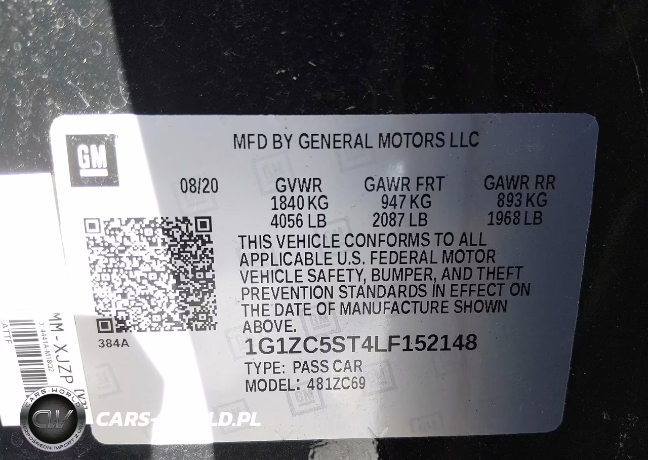 2020 Chevrolet Malibu Fwd 1Fl VIN:1G1ZC5ST4LF152148 - 9