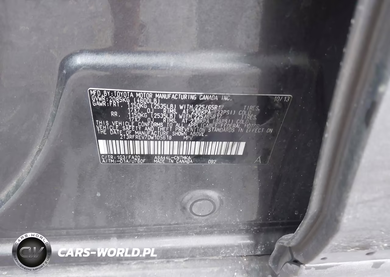 2013 Toyota Rav4 Xle VIN:2T3RFREV7DW105618 - 9
