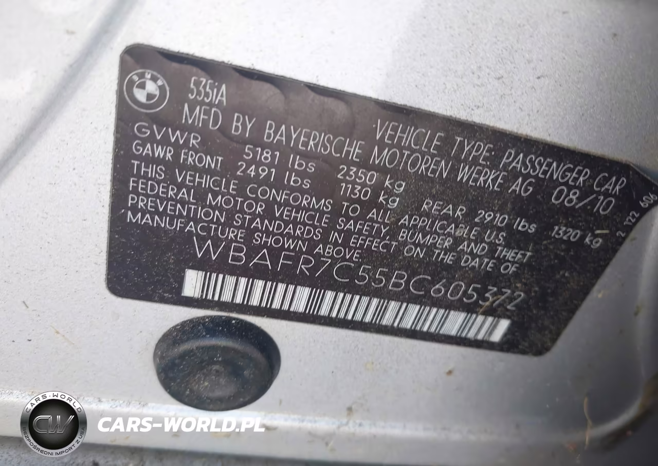 2011 BMW 535I VIN:WBAFR7C55BC605372 - 9
