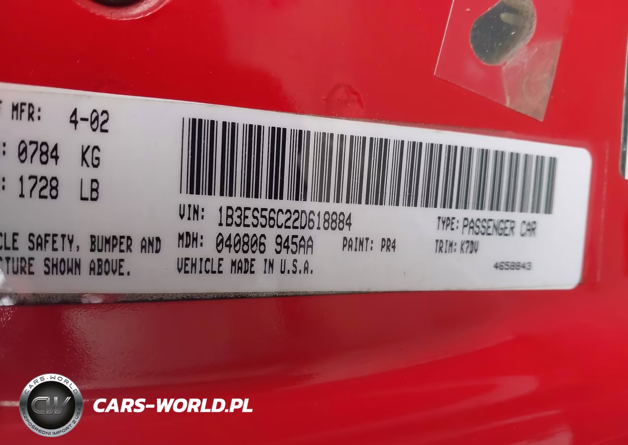 2002 Dodge Neon Sxt VIN:1B3ES56C22D618884 - 9