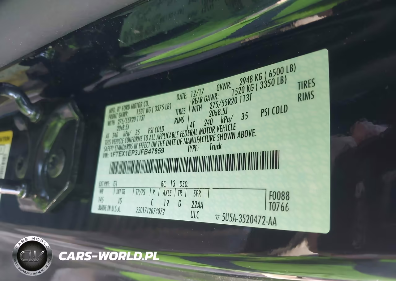 2018 Ford F-150 Xl VIN:1FTEX1EP3JFB47859 - 9