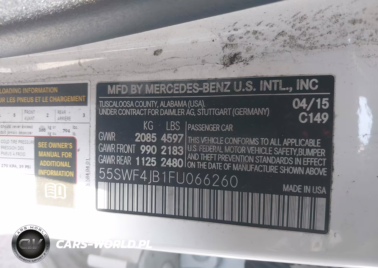 2015 Mercedes-Benz C 300 VIN:55SWF4JB1FU066260 - 9