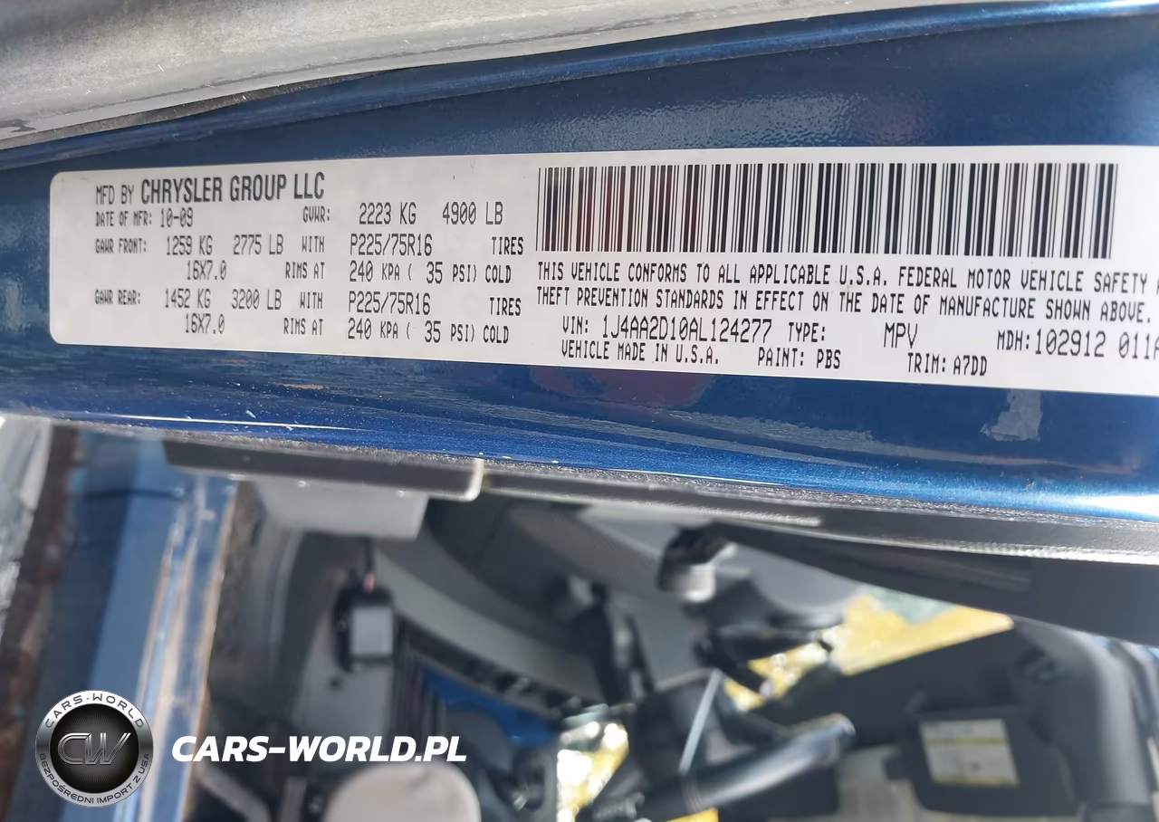 2010 Jeep Wrangler Sport VIN:1J4AA2D10AL124277 - 9