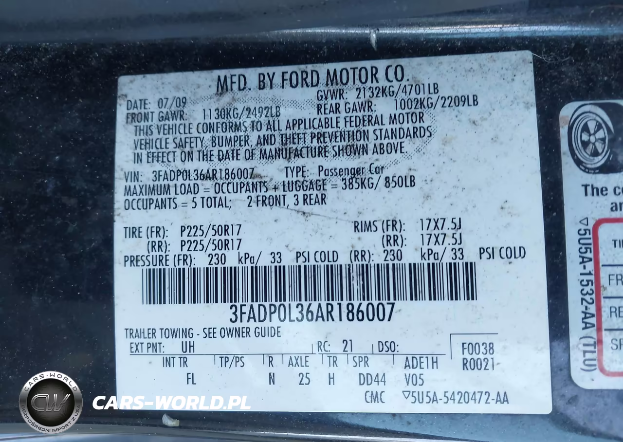 2010 Ford Fusion Hybrid VIN:3FADP0L36AR186007 - 9