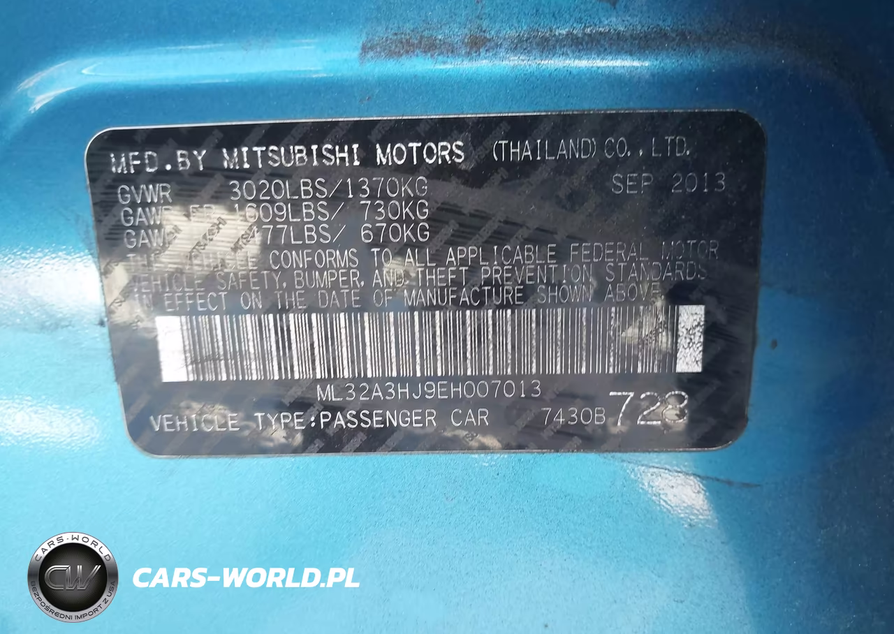 2014 Mitsubishi Mirage De VIN:ML32A3HJ9EH007013 - 9
