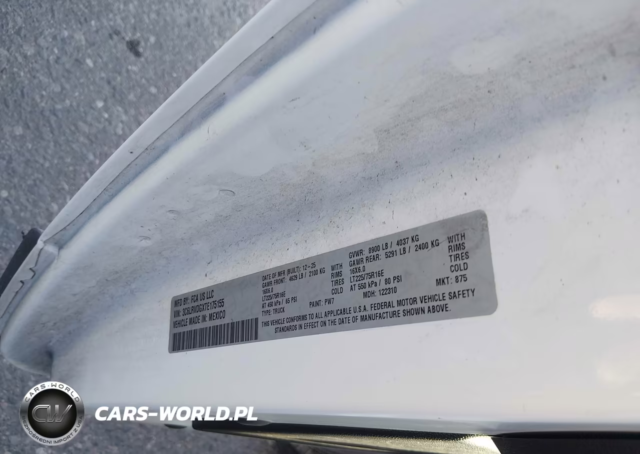 2026 Ram Promaster 2500 Tradesman High Roof 159 Wb W-Pass Seat VIN:3C6LRVDGXTE175155 - 9