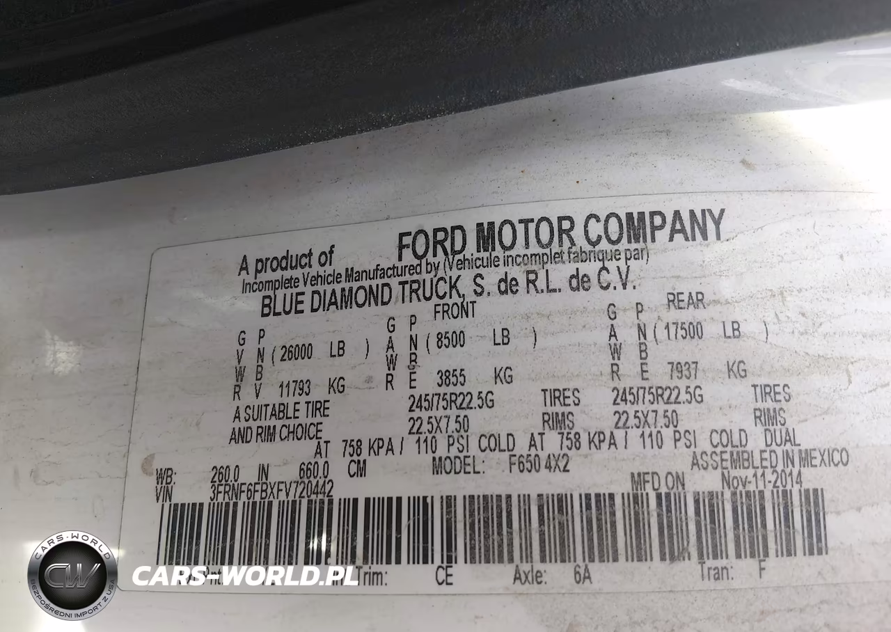 2015 Ford F-650 Xl-Xlt VIN:3FRNF6FBXFV720442 - 8