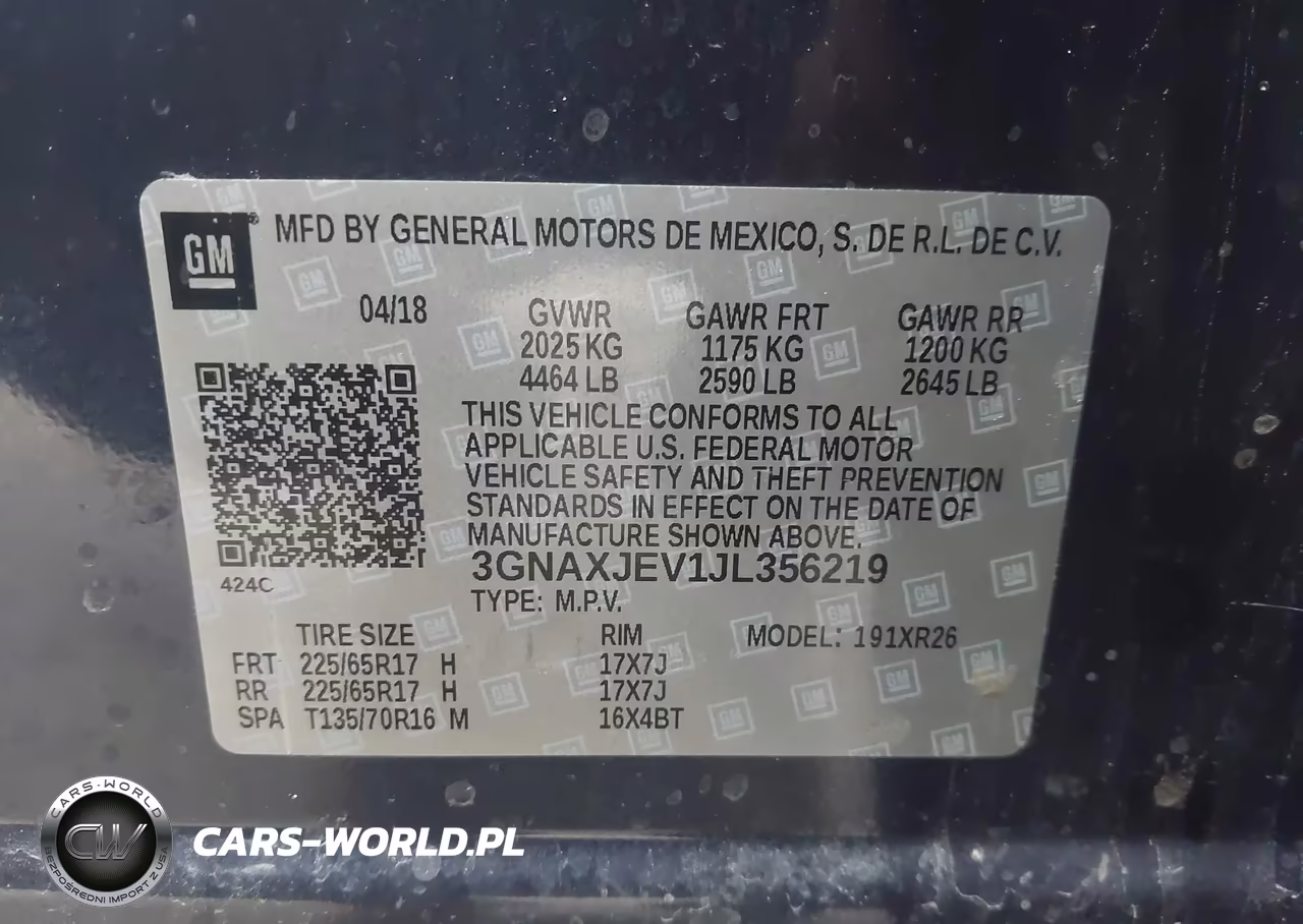 2018 Chevrolet Equinox Lt VIN:3GNAXJEV1JL356219 - 9