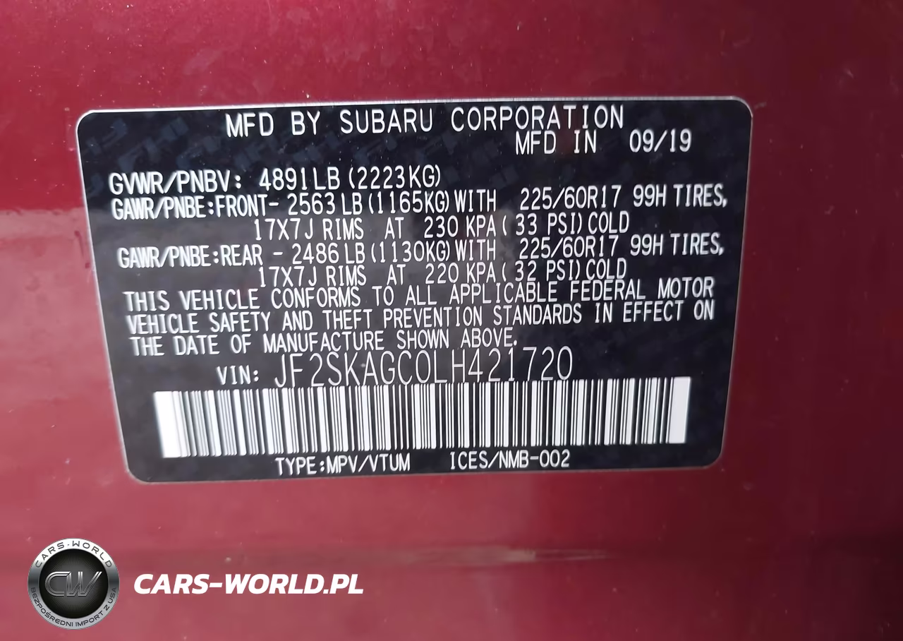 2020 Subaru Forester Premium VIN:JF2SKAGC0LH421720 - 9