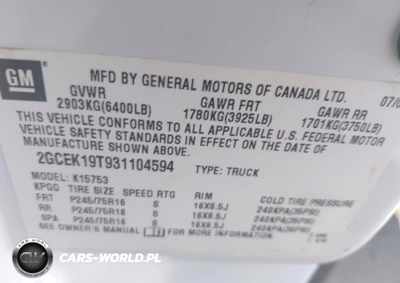 2003 Chevrolet Silverado 1500 VIN:2GCEK19T931104594 - 9