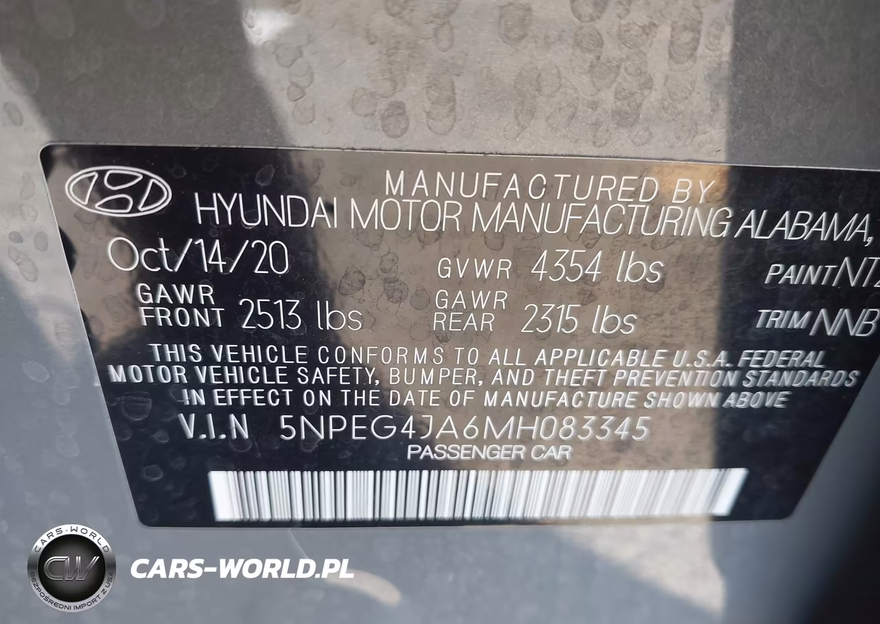 2021 Hyundai Sonata Se VIN:5NPEG4JA6MH083345 - 9