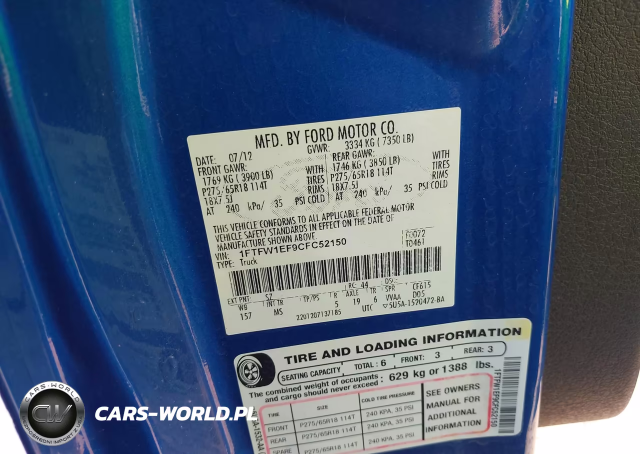 2012 Ford F-150 Xlt VIN:1FTFW1EF9CFC52150 - 9
