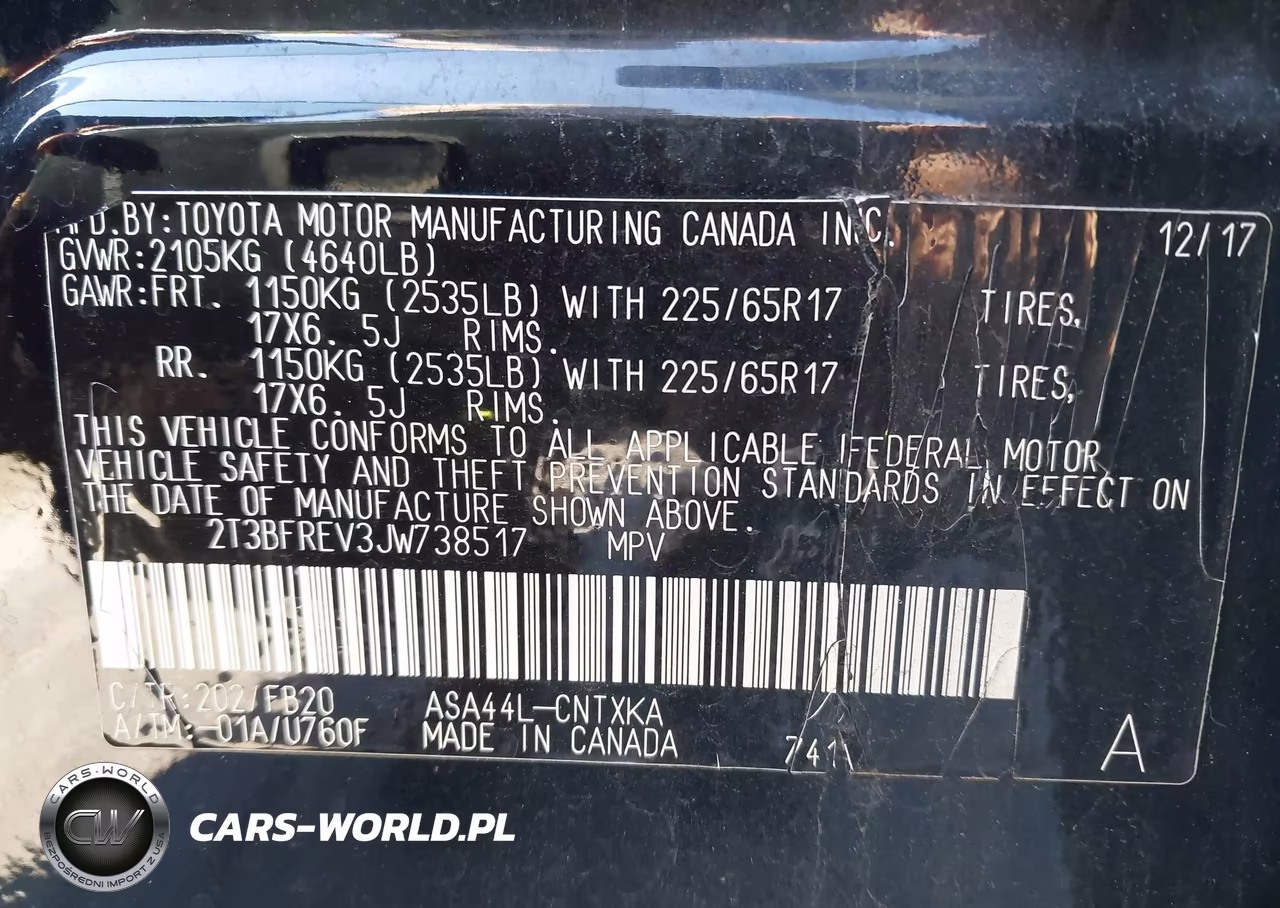 2018 Toyota Rav4 Le VIN:2T3BFREV3JW738517 - 9