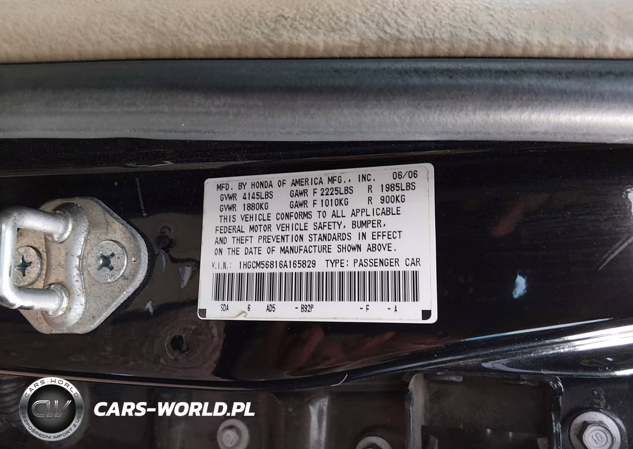 2006 Honda Accord 2.4 Ex VIN:1HGCM56816A165829 - 9