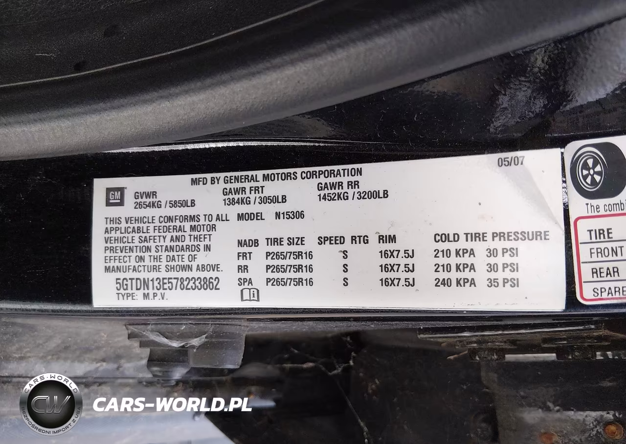 2007 Hummer H3 Suv VIN:5GTDN13E578233862 - 9