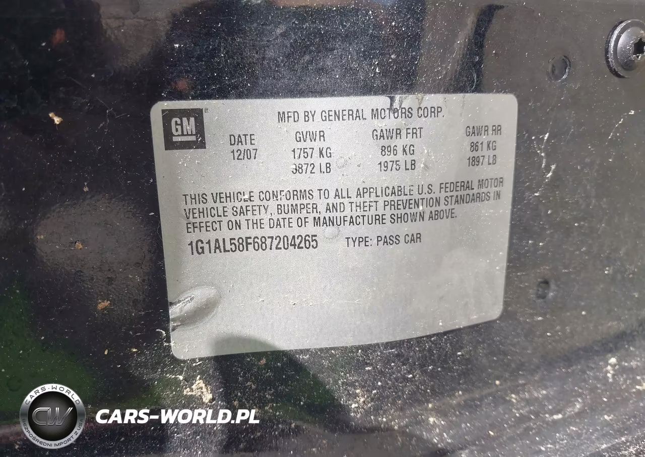 2008 Chevrolet Cobalt Lt VIN:1G1AL58F687204265 - 9