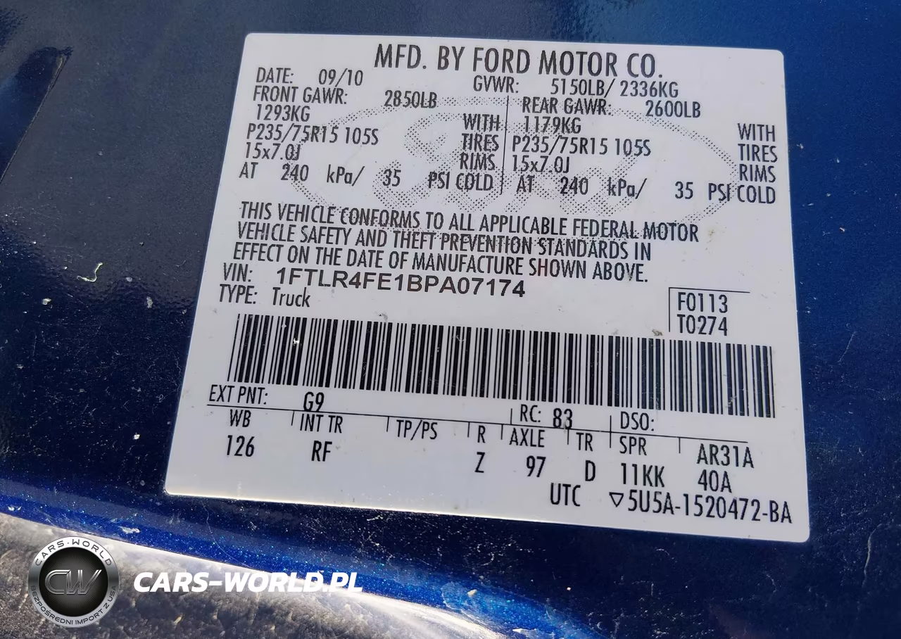 2011 Ford Ranger Xlt VIN:1FTLR4FE1BPA07174 - 9