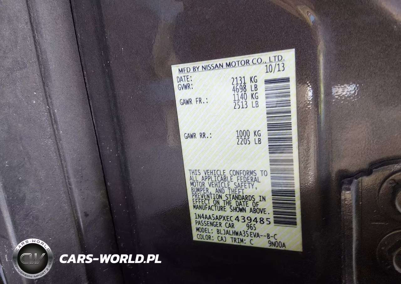 2014 Nissan Maxima 3.5 S-3.5 Sv VIN:1N4AA5APXEC439485 - 9