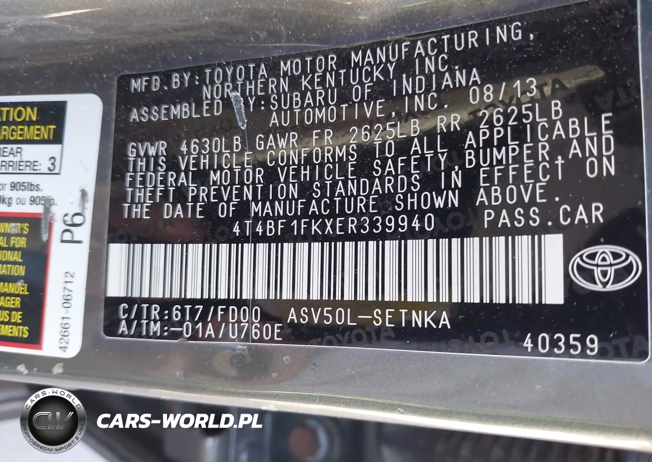 2014 Toyota Camry Le VIN:4T4BF1FKXER339940 - 9