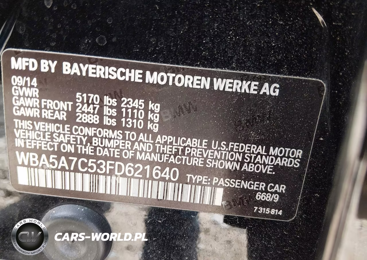 2015 BMW 528I xDrive VIN:WBA5A7C53FD621640 - 9