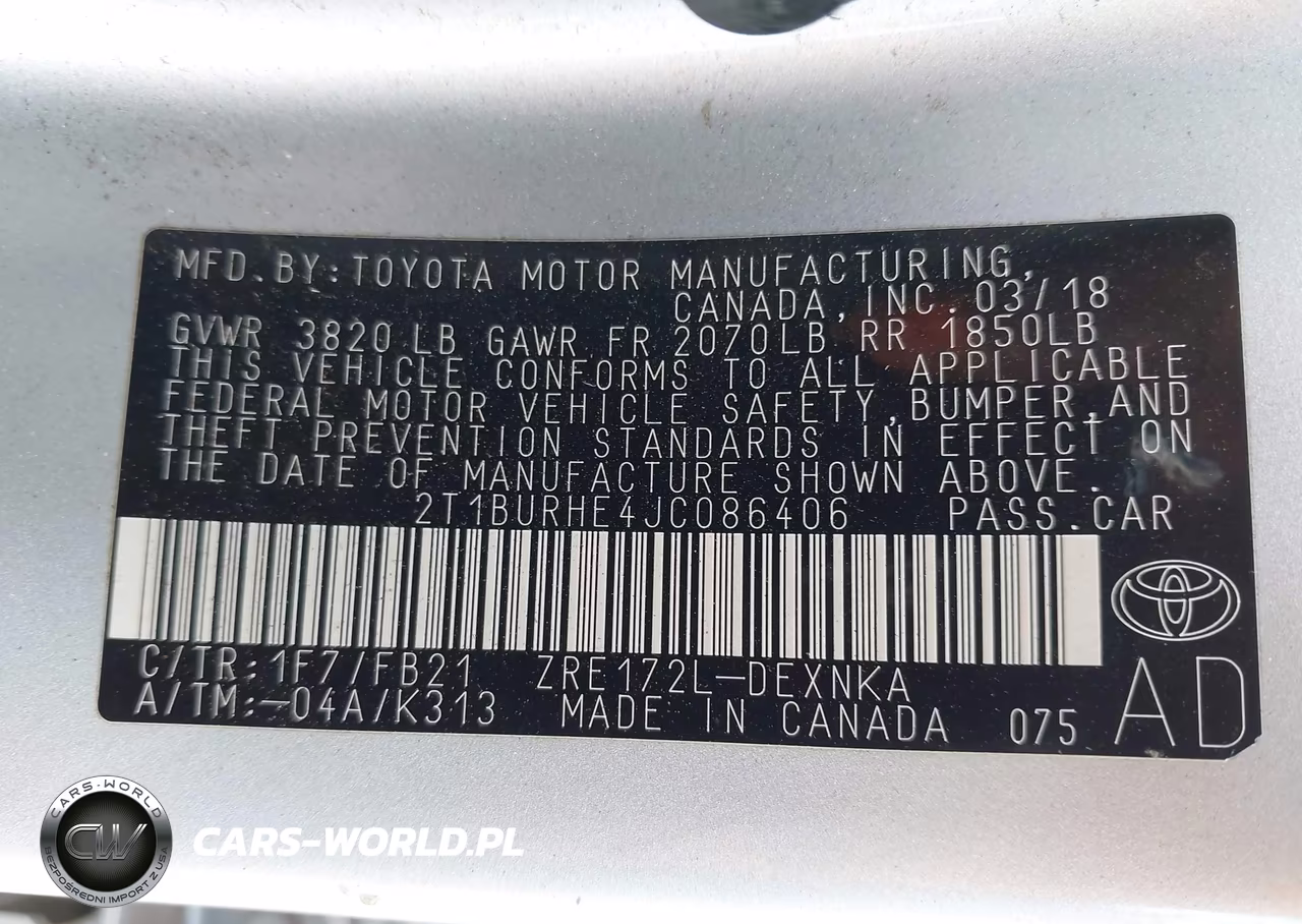 2018 Toyota Corolla Le VIN:2T1BURHE4JC086406 - 9