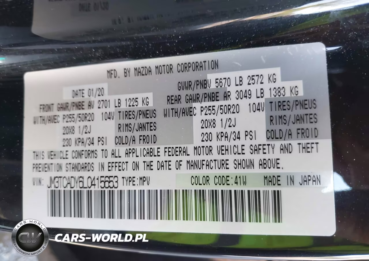 2020 Mazda Cx-9 Grand Touring VIN:JM3TCADY6L0415653 - 9
