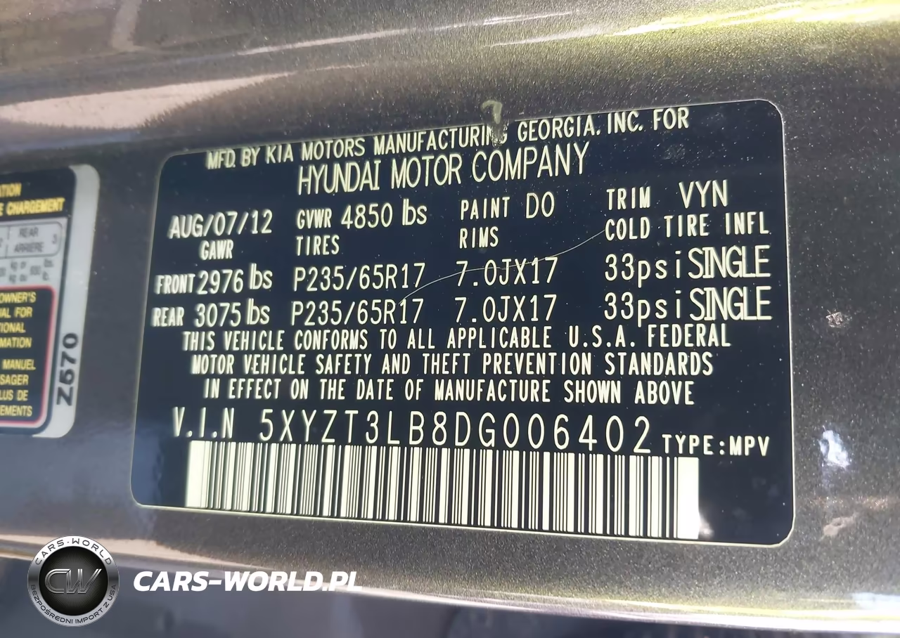 2013 Hyundai Santa Fe Sport VIN:5XYZT3LB8DG006402 - 9